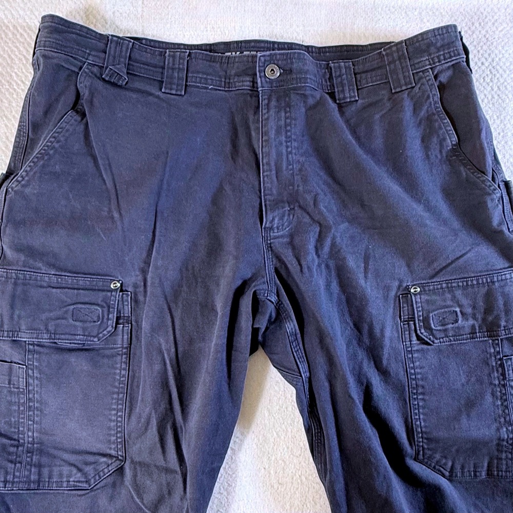 Duluth Trading Co Cargo Pants Mens 42x30 Flex Fire Hose Relaxed Fit Navy Blue